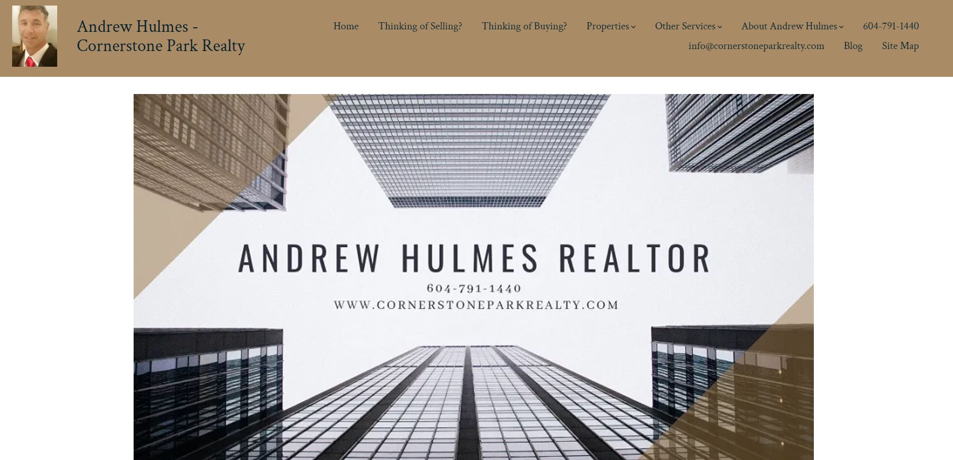 website header Andrew Hulmes Realty